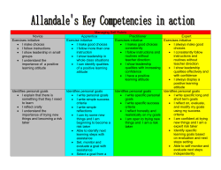 Allandale School Key Competencies Rubric