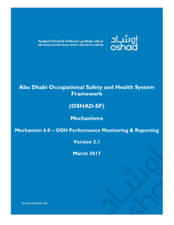 OSHAD-SF - Mechanism 6.0 - OSH Performance Monitoring and
