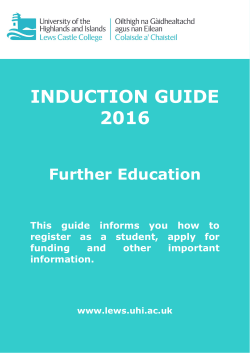 induction guide 2016 - Lews Castle College UHI