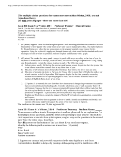 Econ 201 Exams#1 Twomey UM-D - University of Michigan&ndash;Dearborn