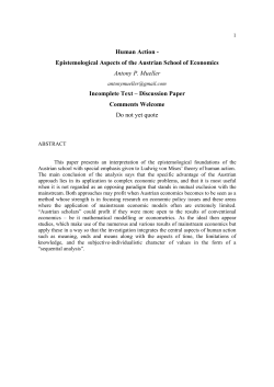 Mueller.Human Action. Epistemological Aspects of the Austrian