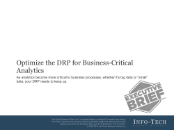 Optimize the DRP for Business-Critical Analytics - Info