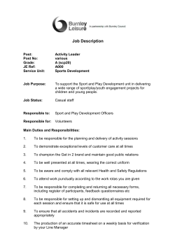 Activity Leader Dec 11 - Lancashire Sport Partnership