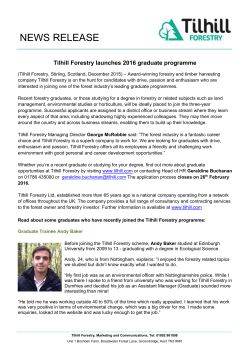 Tilhill Forestry launches 2016 graduate