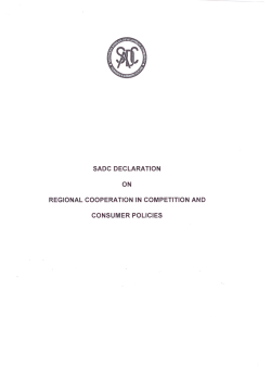 SADC Declaration on Regional Cooperation in Competition and