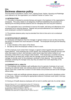 Sickness absence policy