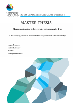 Management control in fast growing entrepreneurial firms Case