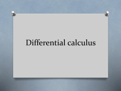 Differential calculus - Liceo Statale Aprosio