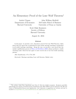 An Elementary Proof of the Lone Wolf Theorem
