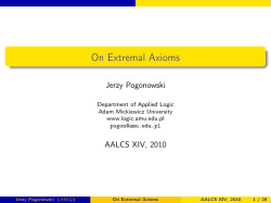 On Extremal Axioms
