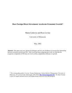 Does Foreign Direct Investment Accelerate Economic Growth