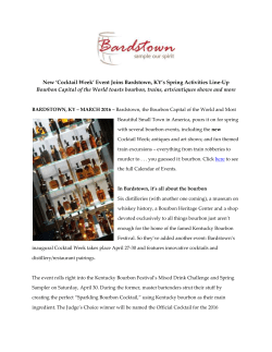 New `Cocktail Week` Event Joins Bardstown, KY`s Spring Activities