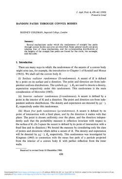 RANDOM PATHS THROUGH CONVEX BODIES 1. Introduction