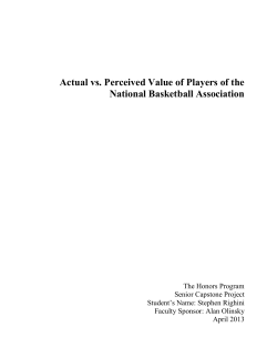 Actual vs. Perceived Value of Players of the National Basketball