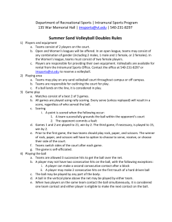 Summer Sand Volleyball Doubles Rules