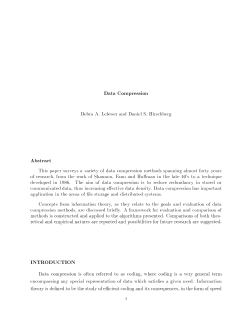 Data Compression Abstract INTRODUCTION