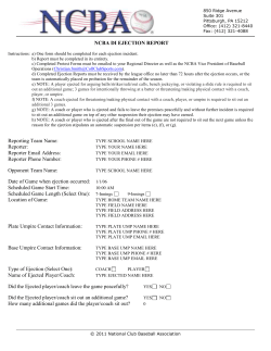 NCBA Ejection Report - National Club Baseball Association