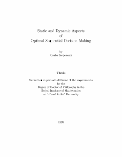 Static and Dynamic Aspects of Optimal Sequential Decision Making