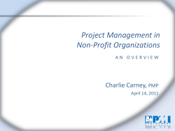 Project Management in Non-Profit Organizations
