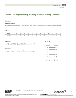 Algebra I Module 3, Topic B, Lesson 10: Student Version