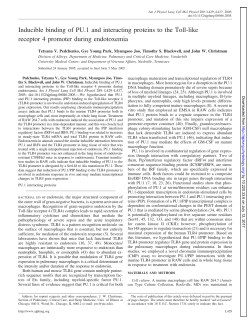 Inducible binding of PU.1 and interacting proteins to the Toll
