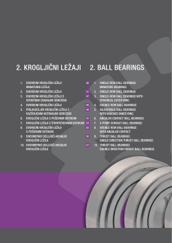 2. KROGLJIČNI LEŽAJI 2. BALL BEARINGS