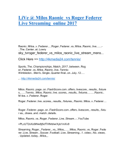 LIVE STREAM Milos Raonic vs Alexander Zverev Live Stream