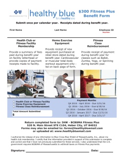 $300 Fitness Plus Benefit Form