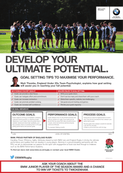 GOAL SETTING TIPS TO MAXIMISE YOUR PERFORMANCE.