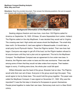 Mayflower Compact Reading Analysis