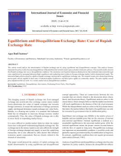 Equilibrium and Disequilibrium Exchange Rate: Case of Rupiah