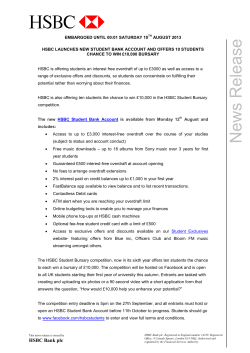 HSBC launches new student bank account and offers 10 students