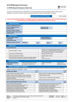 The purpose of this General Permission to Work (GPTW)