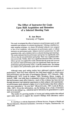 The Effect of Instructor-Set Goals Upon Skill