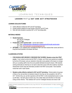 SAT and ACT Strategies - Office of Superintendent of Public Instruction