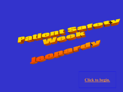 Patient Safety Week Jeopardy game