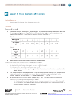 Lesson 4: More Examples of Functions