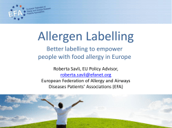 Title of Your Presentation - EFA - European Federation of Allergy