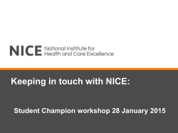 Keeping in touch with NICE: Student Champion workshop 28