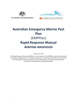 Rapid Response Manual - Asterias amurensis