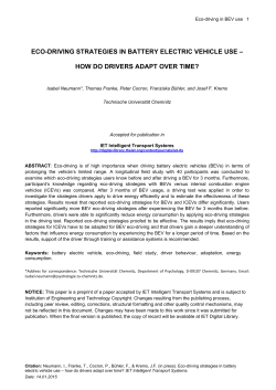 eco-driving strategies in battery electric vehicle use
