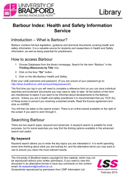 Barbour Index: Health and Safety Information