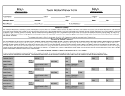 Team Roster/Waiver Form
