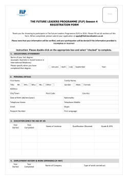 Application Form - The Future Leaders