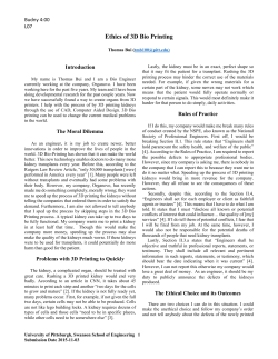 Ethics of 3D Bio Printing - University of Pittsburgh