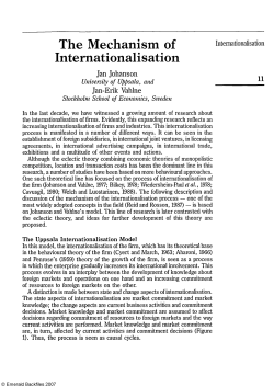 The Mechanism of Internationalisation - e