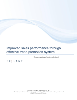 Improved sales performance through effective trade promotion system