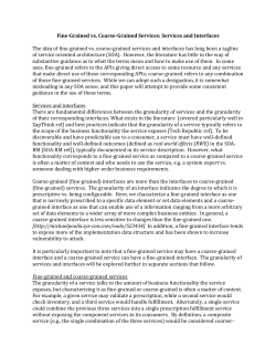 Fine-Grained vs. Coarse-Grained Services: Services and Interfaces