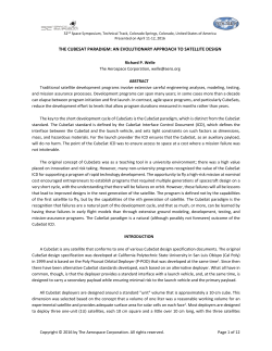 the cubesat paradigm: an evolutionary approach to satellite design