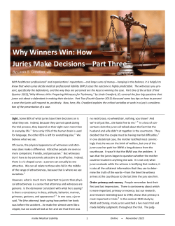 Why Winners Win: How Juries Make Decisions&mdash;Part Three